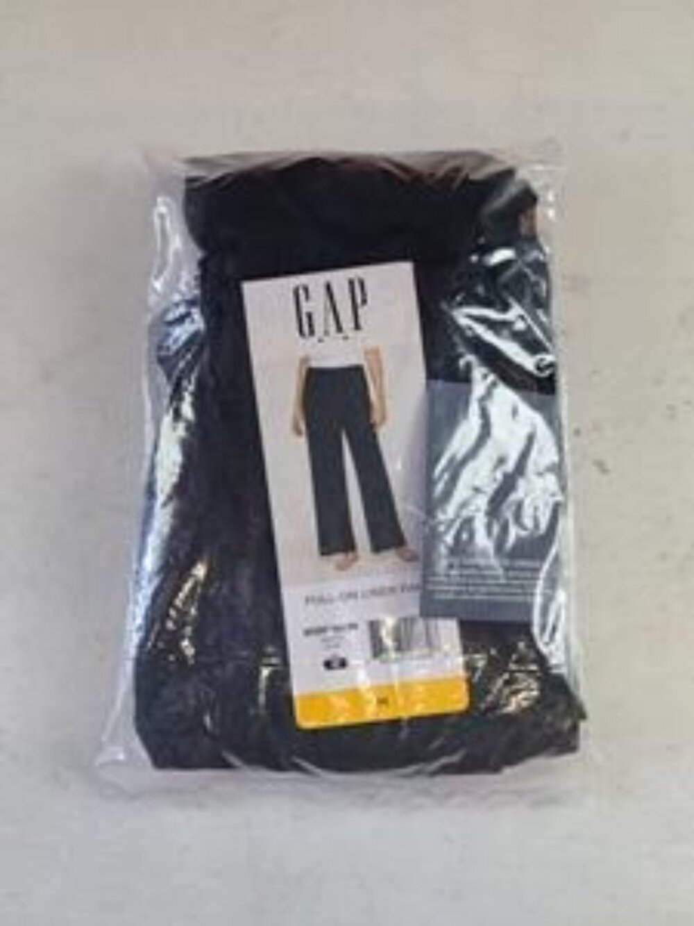 Gap Womens Black Pull-On Linen Wide-Leg Pants M Relaxed Fit New
